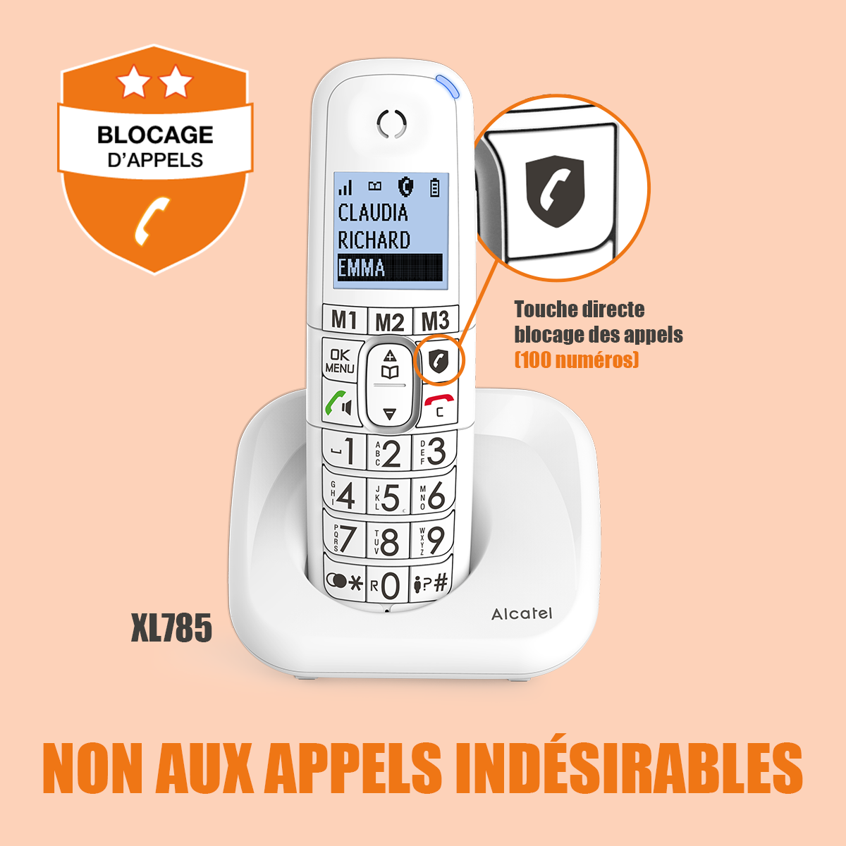 Alcatel - Téléphone fixe sans fil avec répondeur Alcatel XL785 Trio Blanc -  Smartphone Android - Rue du Commerce